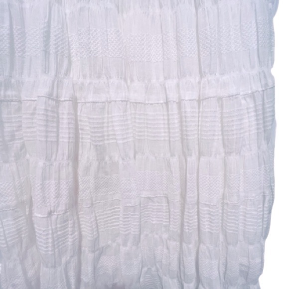 Max Studio- White Gauze Dress with Ruffle Sleeve and hem. - Picture 4 of 8